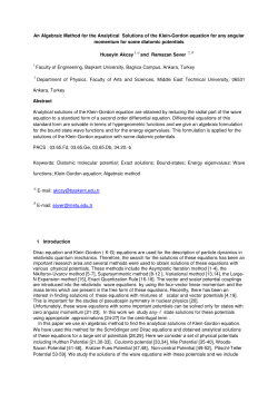 An Algebraic Method for the Analytical Solutions