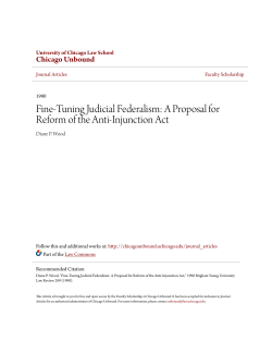 Fine-Tuning Judicial Federalism: A Proposal for Reform of the Anti