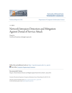 Network Intrusion Detection and Mitigation Against Denial of Service