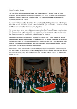 Latest News - SA Transplant Sports Association