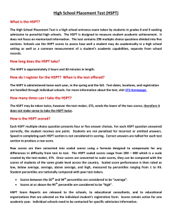 High School Placement Test (HSPT)