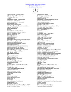 Grants Have Been Made to the Following Community Groups via our