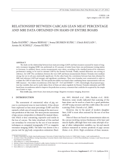 relationship between carcass lean meat percentage and mri data