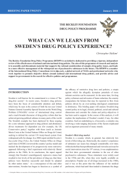 what can we learn from sweden`s drug policy experience?