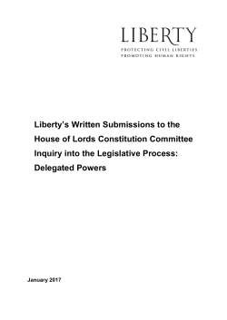 Liberty`s Written Submissions to the House of Lords Constitution