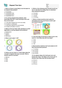 Data Analysis - Elapsed Time
