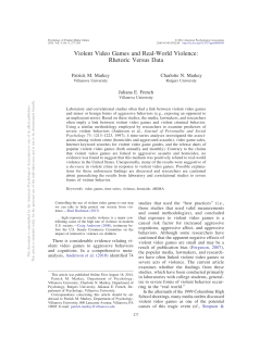 Violent Video Games and Real-World Violence