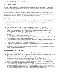 MLA Formatting