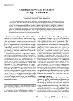 Creating bizarre false memories through imagination