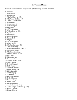 Key Terms and Names Directions: Use the textbook to define each
