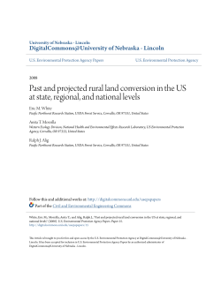 Past and projected rural land conversion in the US at state, regional
