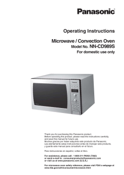 Operating Instructions Microwave / Convection Oven