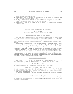 PROPORTIONAL ALLOCATION IN INTEGERS