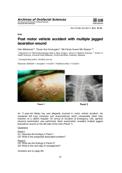Post motor vehicle accident with multiple jagged laceration wound