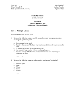 Study Questions (with Answers) Lecture 4 Modern Theories and