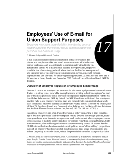 Employees` Use of E-mail for Union Support Purposes