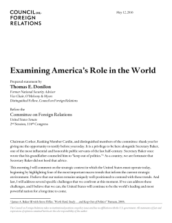 Examining America`s Role in the World