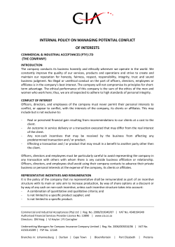CIA Conflict of Interest Policy - CIA