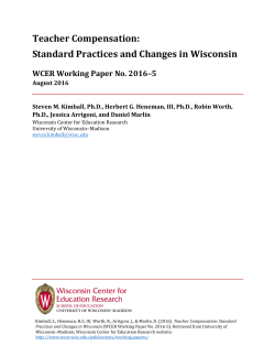 Teacher Compensation - WCER - University of Wisconsin&ndash;Madison