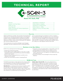 SCAN-3 for Adolescents and Adults Technical