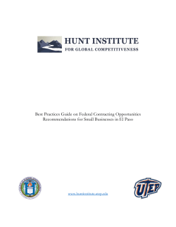 Best Practices Guide on Federal Contracting Opportunities