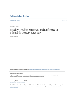 Equality Trouble: Sameness and Difference in Twentieth
