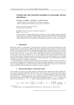 Ground state and structural transitions in mesoscopic electron hole