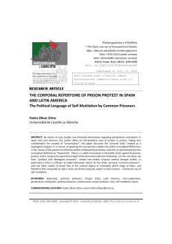 THE CORPORAL REPERTOIRE OF PRISON PROTEST IN SPAIN