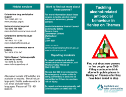 Tackling alcohol-related anti-social behaviour in Henley on Thames