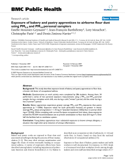 Exposure of bakery and pastry apprentices to airborne flour dust