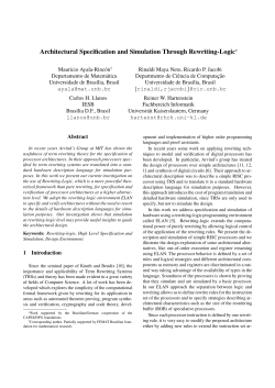 Architectural Specification and Simulation Through Rewriting
