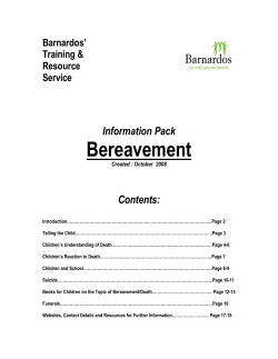 Information Pack Bereavement