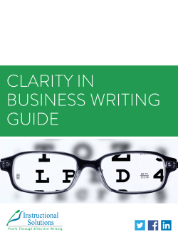 CLARITY IN BUSINESS WRITING GUIDE