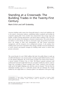 Standing at Crossroads-The Building Trades in