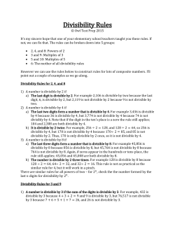 Divisibility Rules