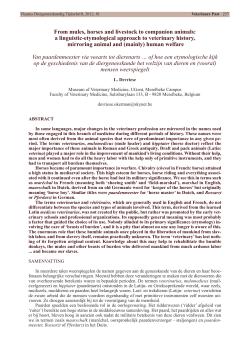 From mules, horses and livestock to companion animals