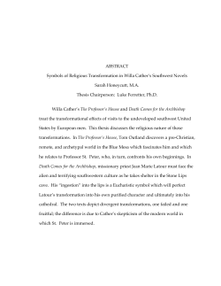 ABSTRACT Symbols of Religious Transformation in Willa Cather`s