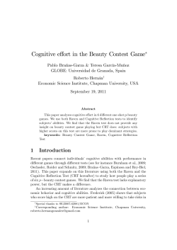 Cognitive effort in the Beauty Contest Game