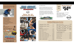 Nissan Truck - Van - SUV maintenance menu