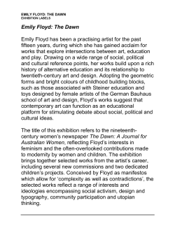 Emily Floyd: The Dawn Emily Floyd has been a practising