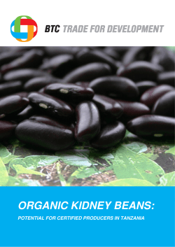ORGANIC KIDNEY BEANS: - Trade for Development Centre