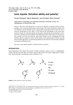 Ionic liquids: Solvation ability and polarity