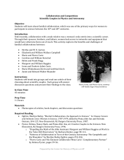 Collaboration and Competition: Scientific Couples in Physics and