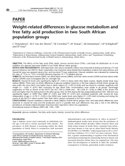 PAPER Weight-related differences in glucose metabolism