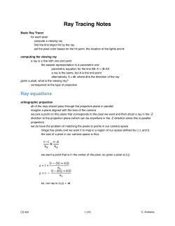 Ray Tracing Notes