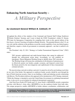 A Military Perspective - Arthur D. Simons Center