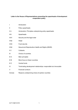 Letter to the House of Representatives presenting the spearheads of