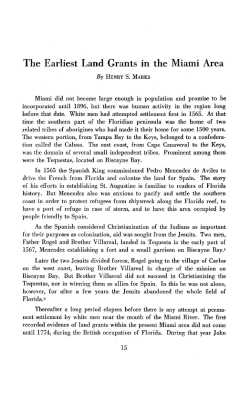 Earliest Land Grants in the Miami Area