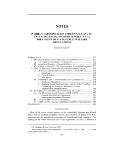 indirect expropriation under nafta and dr-cafta