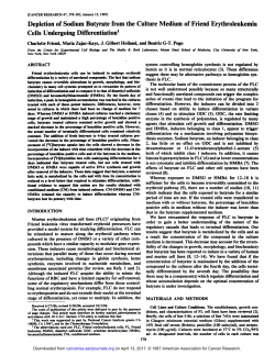Depletion of Sodium Butyrate from the Culture